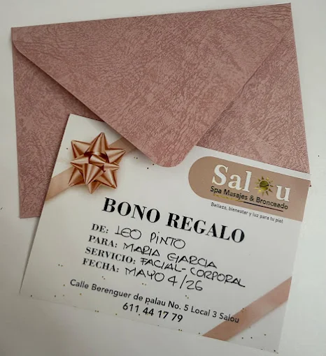 Ejemplo de bono regalo Salou Spa